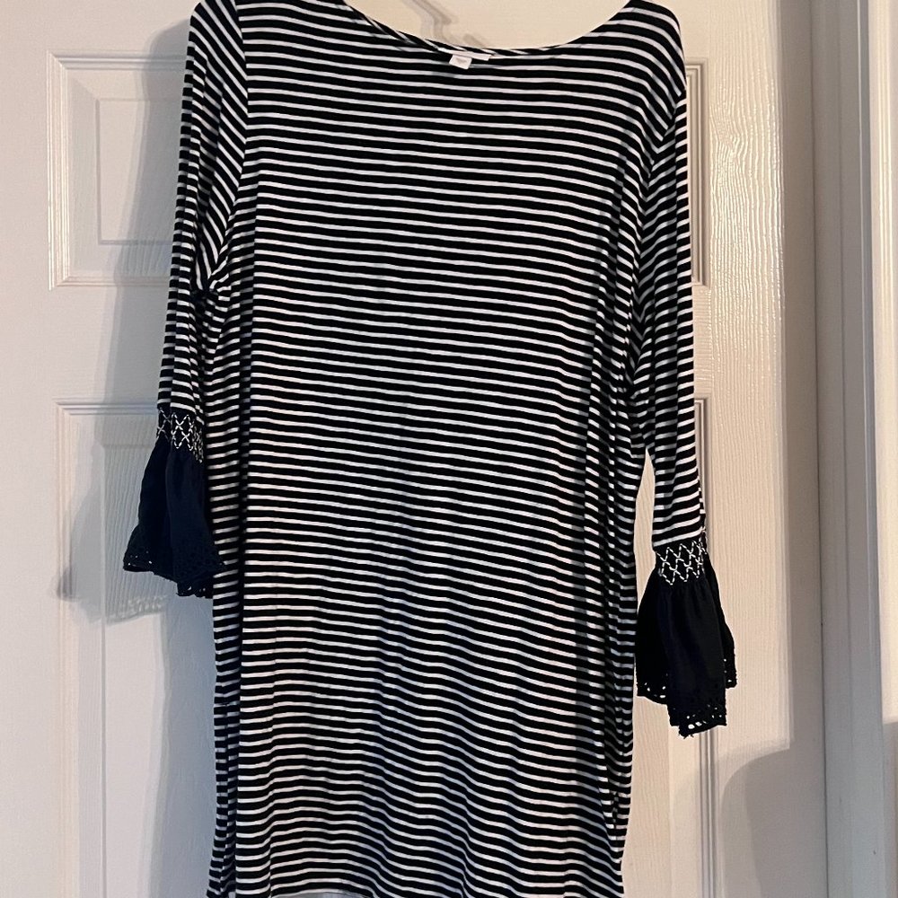 Navy & White Striped Tunic